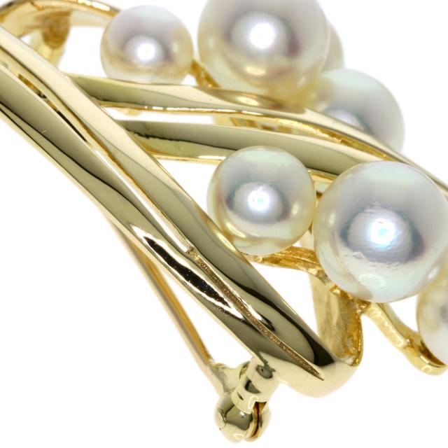 ミキモト MIKIMOTO パール 真珠 ブローチ K14イエローゴールド 