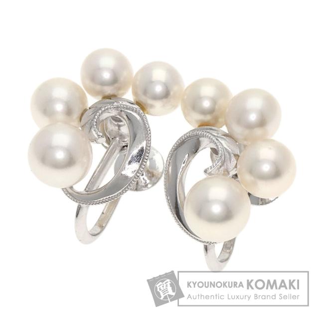 ミキモト MIKIMOTO パール 真珠 イヤリング K14ホワイトゴールド 