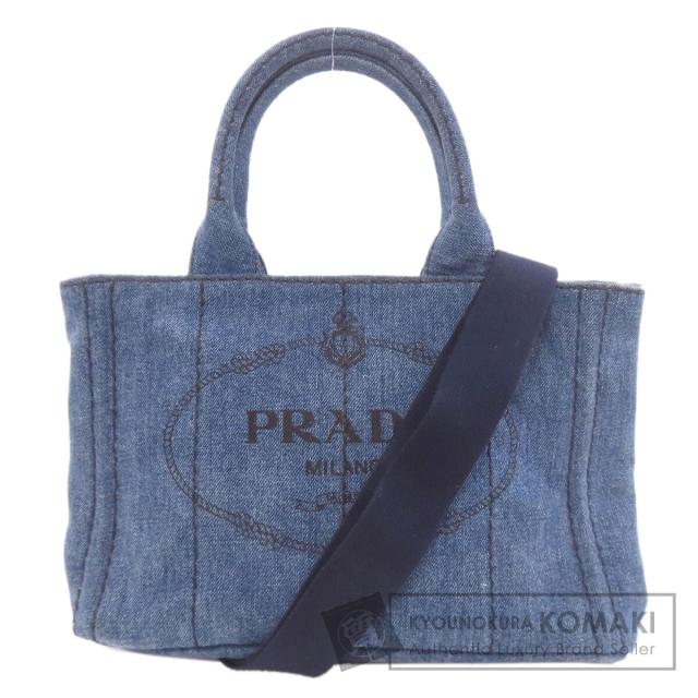 プラダ PRADA  カナパミニ 2WAY  ハンドバッグ デニム レディース  中古