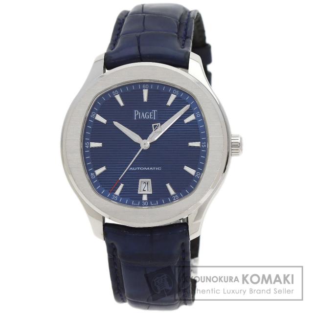 ピアジェ PIAGET G0A43001  ポロ デイト 42mm ブルー  腕時計 ステンレススチール アリゲーター   中古