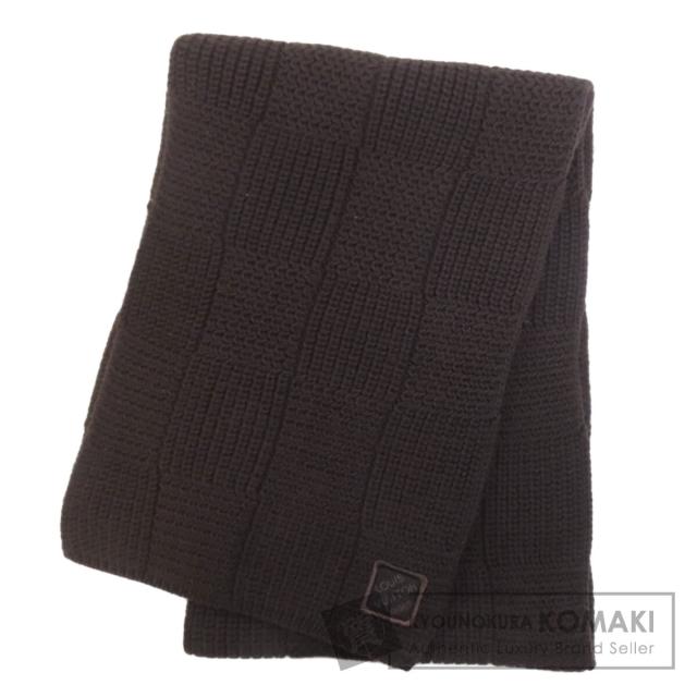 ルイヴィトン LOUIS VUITTON  ロゴ ダミエ柄  マフラー ウール レディース  中古