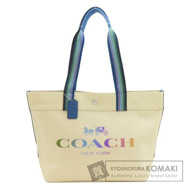 コーチ COACH 91170 ロゴ トートバッグ キャンバス レディース 中古