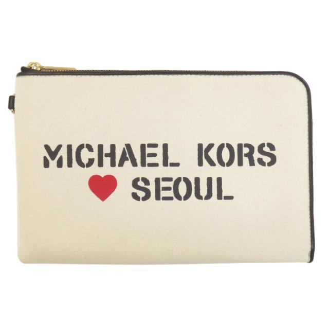 マイケル教科課程 Michael Kors  ロゴタイプ  クラッチペダル御徒面子 帆布 レディース  中古