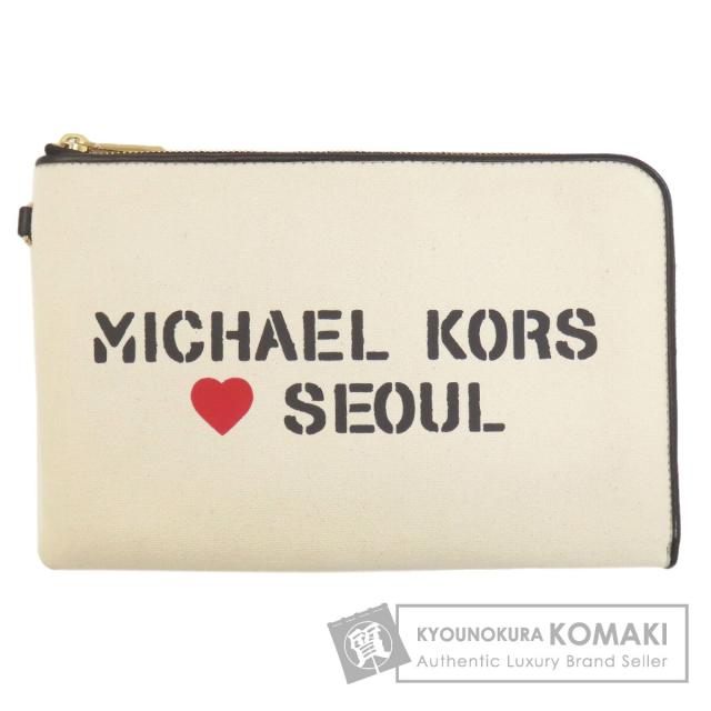 マイケル教科課程 Michael Kors  ロゴタイプ  クラッチペダル御徒面子 帆布 レディース  中古