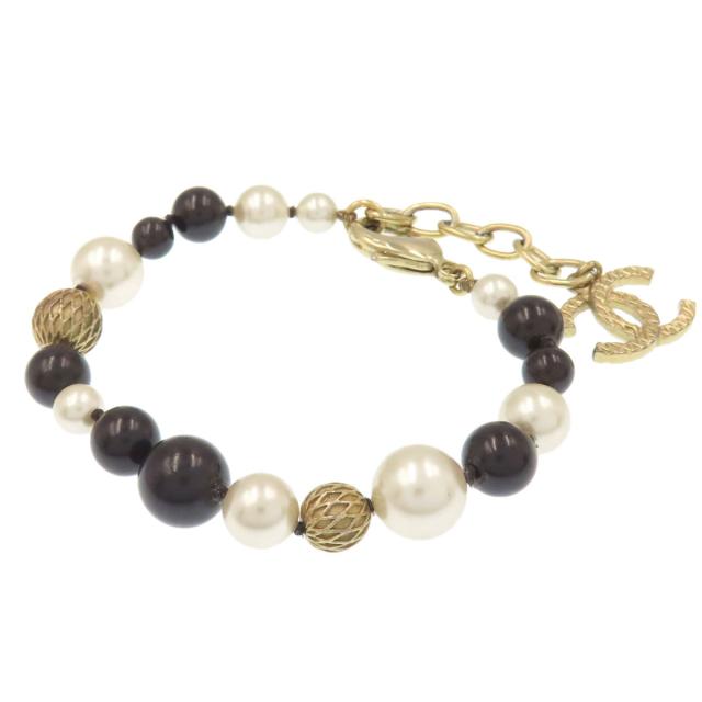 シャネル CHANEL フェイクパール ココマーク ブレスレット 金属製 レディース 中古_1