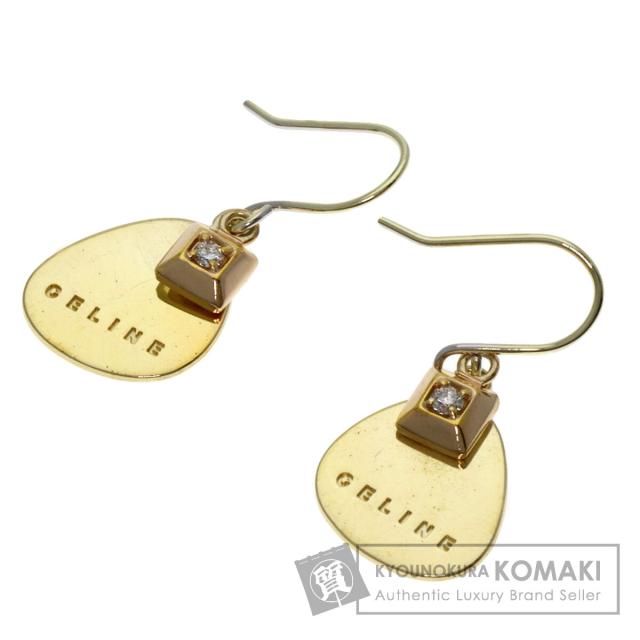 セリーヌ CELINE セリーヌ ダイヤモンド ロゴ ピアス シルバー レディース 中古