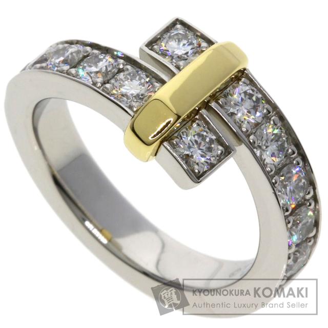 ティファニー TIFFANY&amp;Co.  エッジ ワイド バイパス ダイヤモンド  リング・指輪 プラチナPT950 中古