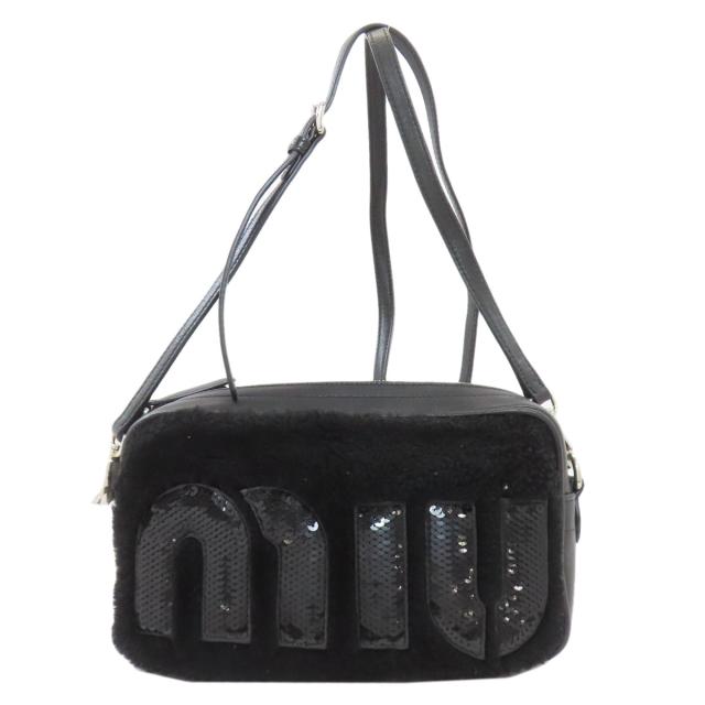 ミュウミュウ MIUMIU ロゴ ショルダーバッグ レザー レディース 中古 
