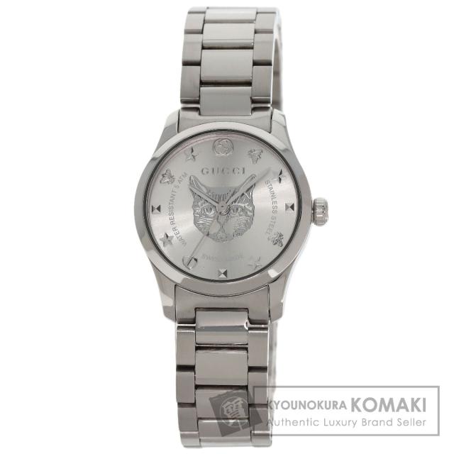グッチ GUCCI YA126595 Gタイムレス キャットヘッド 126.5 腕時計 ステンレススチール SS 中古