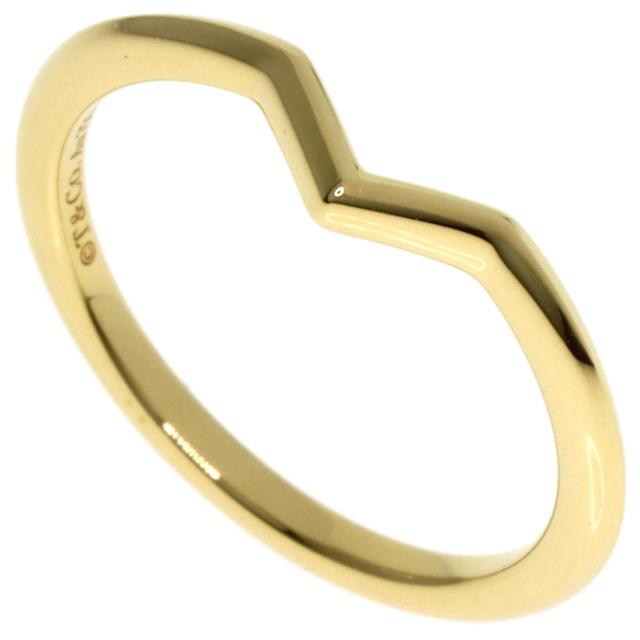 ティファニー TIFFANY&Co. Vバンド リング・指輪 K18イエローゴールド 