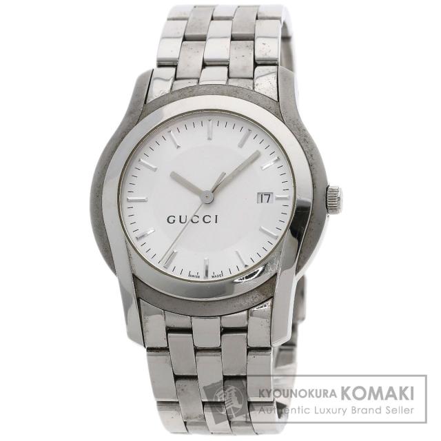 グッチ GUCCI 5500XL  ラウンドフェイス  腕時計 ステンレススチール SS   メンズ  中古