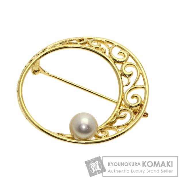 ミキモト MIKIMOTO パール 真珠 ブローチ K18イエローゴールド レディース 中古
