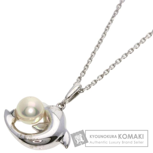ミキモト MIKIMOTO  海豚動機 パール 真珠  首飾り K18白いことゴールド 中古