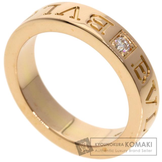 ブルガリ BVLGARI  ダブルロゴ1P ダイヤモンド  リング・指輪 K18ピンクゴールド レディース  中古