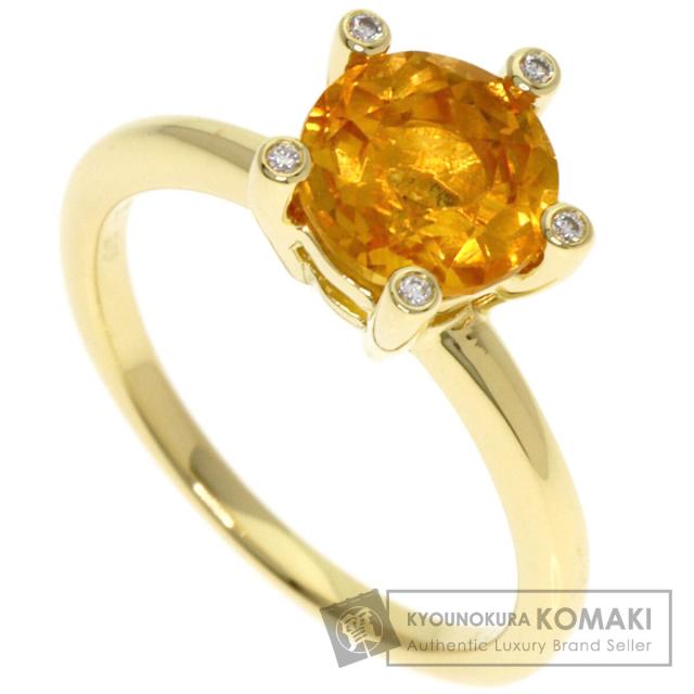 ポンテヴェキオ Ponte Vecchio  シトリン 金剛石  輪っか・指環 K18黄色ゴールド 中古