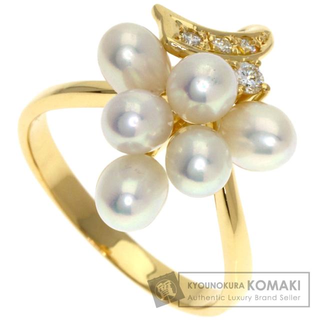 タサキ TASAKI パール 真珠 ダイヤモンド リング・指輪 K18イエローゴールド レディース 中古