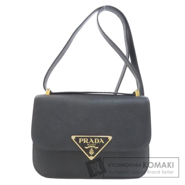 プラダ PRADA  ロゴ金具  ショルダーバッグ サフィアーノ レディース  中古