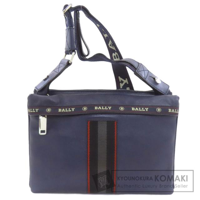 BALLY BALLY バリー エンボスロゴ PVC×本革 レザー トートバッグ 黒