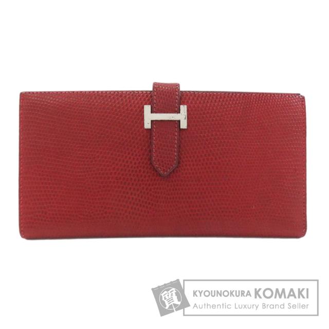 エルメス HERMES  ベアンクラシック シルバー金具  長財布（小銭入れあり） リザード 中古