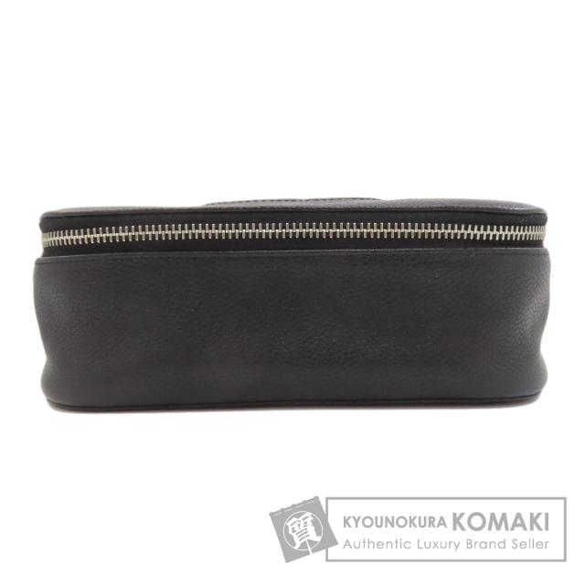 シャネル CHANEL ココマーク シルバー金具 化粧ポーチ グレインド カーフスキン 中古