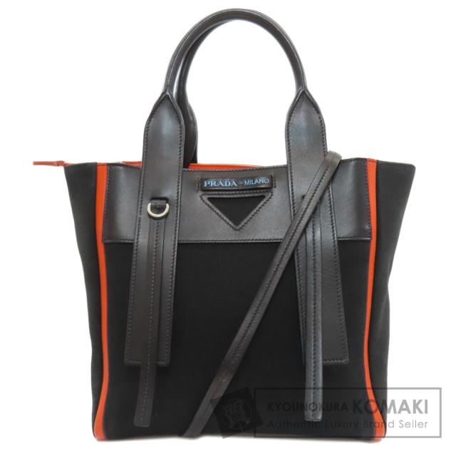 プラダ PRADA ウーヴェルチュール ハンドバッグ キャンバス レディース 中古