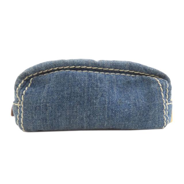 プラダ PRADA ロゴ金具 化粧ポーチ デニム レディース 中古_2