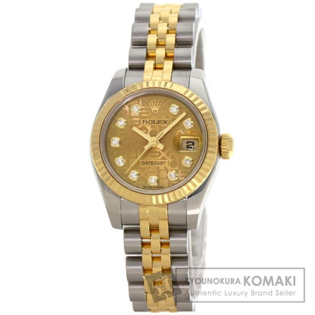 ロレックス ROLEX 179173G デイトジャスト 10P ダイヤモンド 腕時計 ステンレススチール 中古