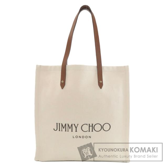 ジミーチュウ Jimmy Choo  ロゴ  トートバッグ キャンバス レディース  中古