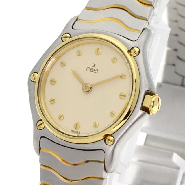 エベル EBEL 166901 クラシック ウェーブ 腕時計 ステンレススチール SS K18YG レディース 中古_3