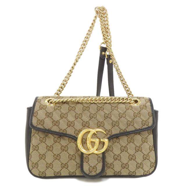グッチ GUCCI 443497 GGマーモント ミディアム ショルダーバッグ キャンバス レディース 中古_1