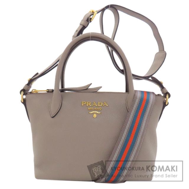 プラダ PRADA 1BA111 2WAY ハンドバッグ カーフ レディース 中古