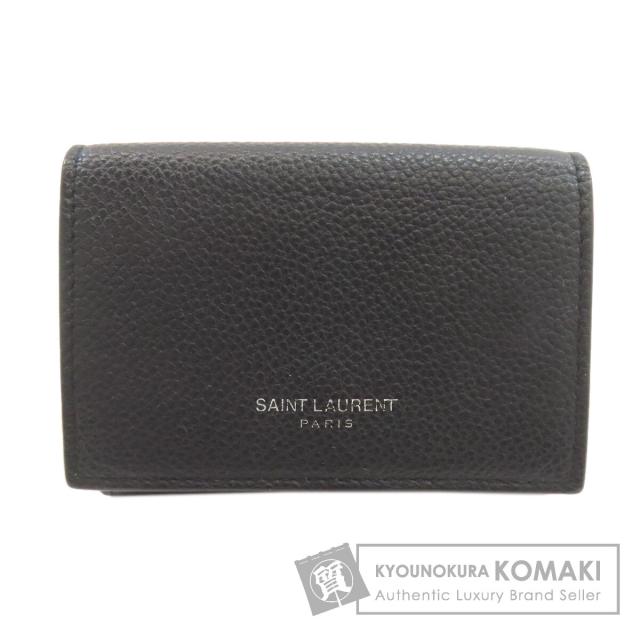 サンローラン SAINT LAURENT 三つ折り財布 二つ折り財布（小銭入れあり） レザー 中古