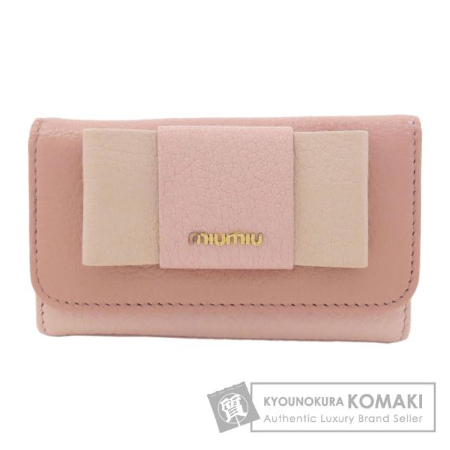 ミュウミュウ MIUMIU リボン キーケース レザー レディース 中古