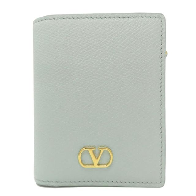 バレンティノ VALENTINO ロゴ 二つ折り財布（小銭入れあり） レザー レディース 中古_1