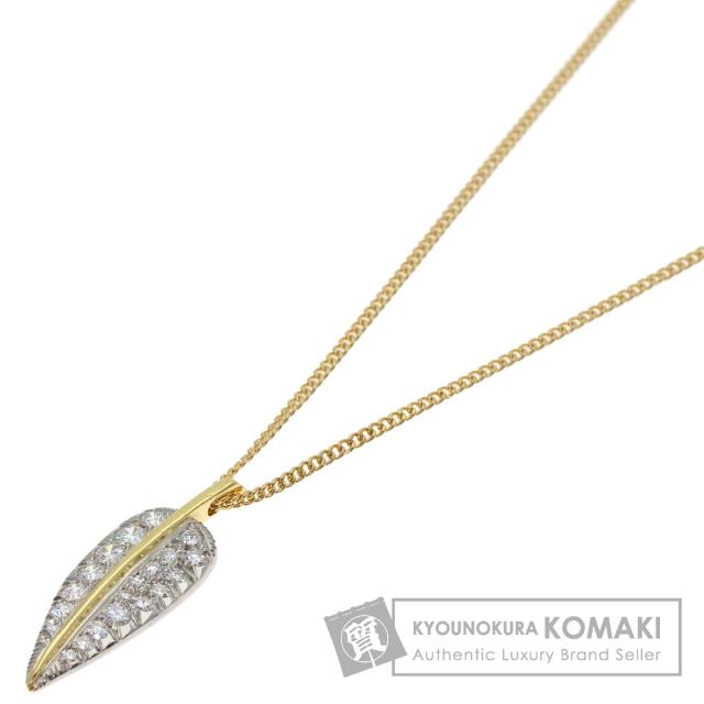 ティファニー TIFFANY&amp;Co.  リーフ ダイヤモンド  ネックレス K18イエローゴールド レディース 中古
