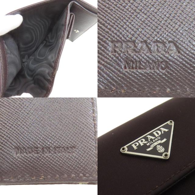 プラダ PRADA ロゴ金具 二つ折り財布（小銭入れあり） ナイロン素材 レディース 中古_6