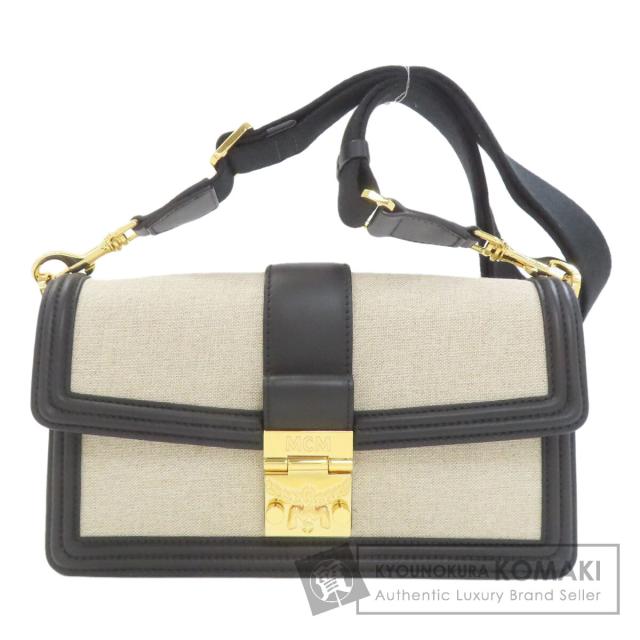 エムシーエム MCM ロゴ金具 トートバッグ キャンバス レディース 中古