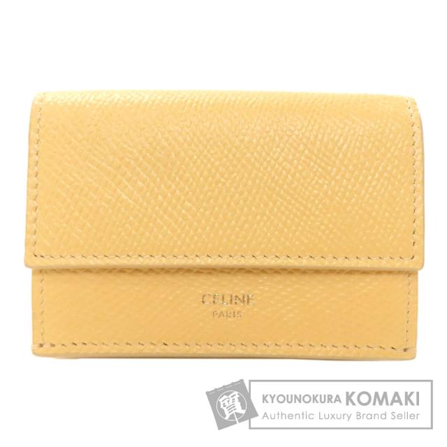 セリーヌ CELINE  三つ折り コンパクトウォレット  二つ折り財布（小銭入れあり） レザー 中古