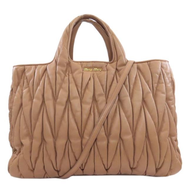 ミュウミュウ MIUMIU マテラッセ 2WAY ハンドバッグ ラムスキン レディース 中古_1
