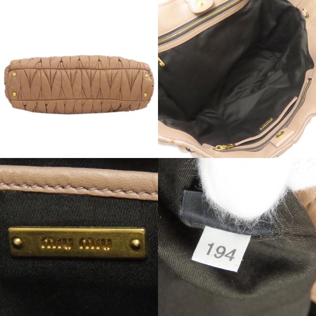 ミュウミュウ MIUMIU マテラッセ 2WAY ハンドバッグ ラムスキン レディース 中古_4