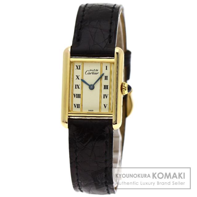 カルティエ CARTIER  マストタンク  腕時計 シルバー 革   レディース  中古