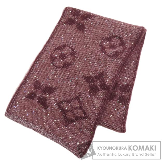 ルイヴィトン LOUIS VUITTON  モノグラム スパンコール  マフラー モヘヤ レディース  中古