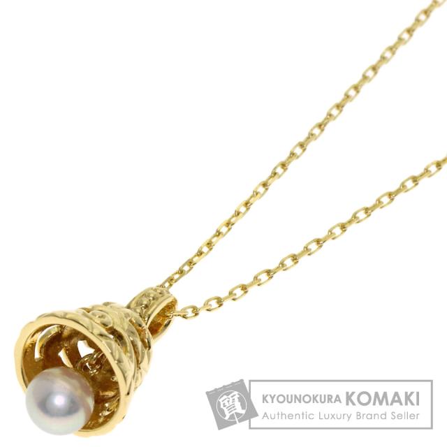 ミキモト MIKIMOTO  ベルモチーフ パール 真珠  ネックレス K18イエローゴールド レディース  中古