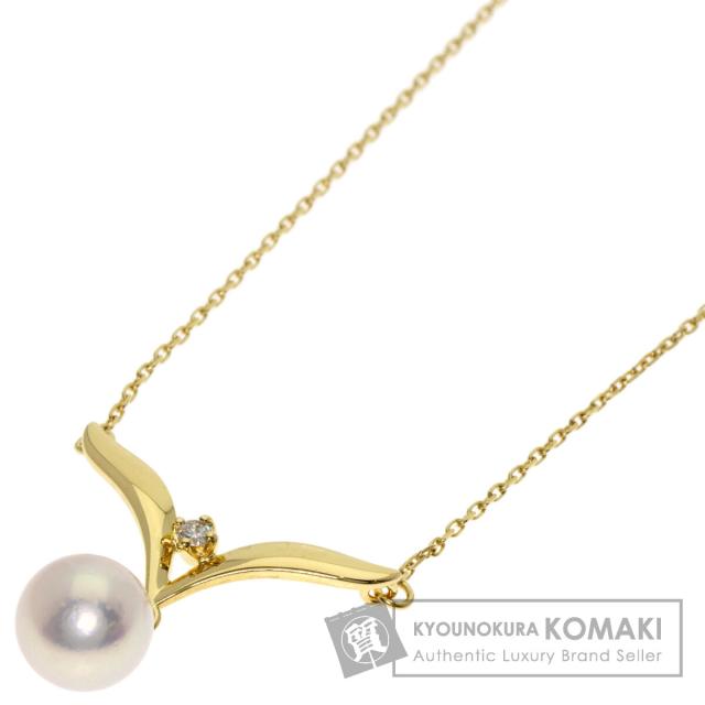 ミキモト MIKIMOTO  パール 真珠 金剛石  首飾り K18黄色ゴールド レディース  中古