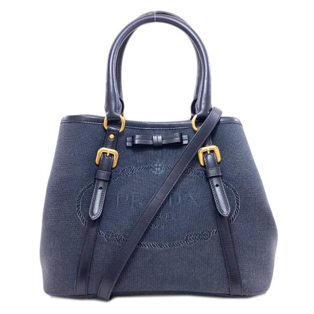 プラダ PRADA 2WAY ハンドバッグ キャンバス レディース 中古_1