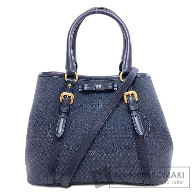 プラダ PRADA 2WAY ハンドバッグ キャンバス レディース 中古