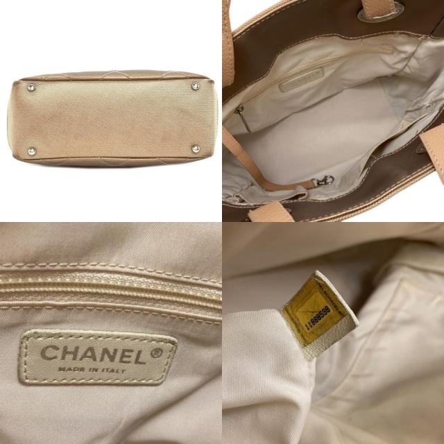 シャネル CHANEL パリビアリッツPM シルバー金具 トートバッグ キャンバス レディース 中古_4