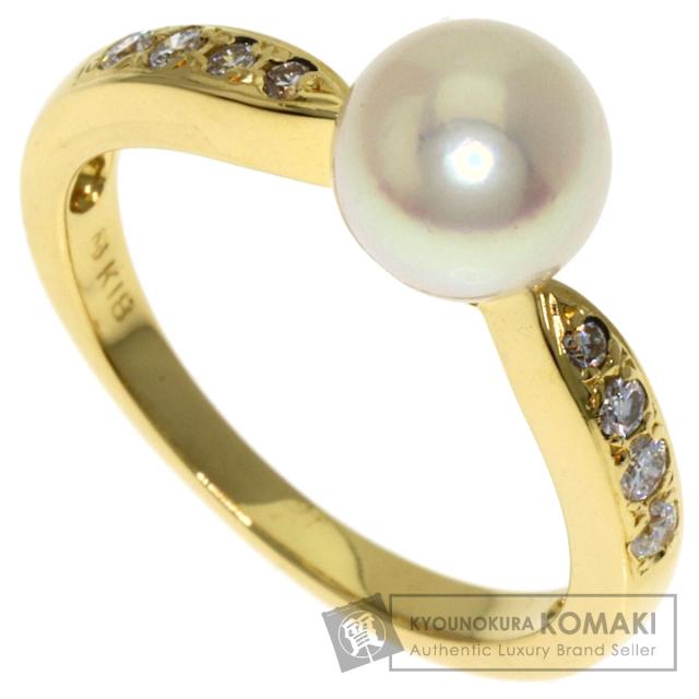 ミキモト MIKIMOTO パール 真珠 ダイヤモンド リング・指輪 K18イエローゴールド 中古 58,135円