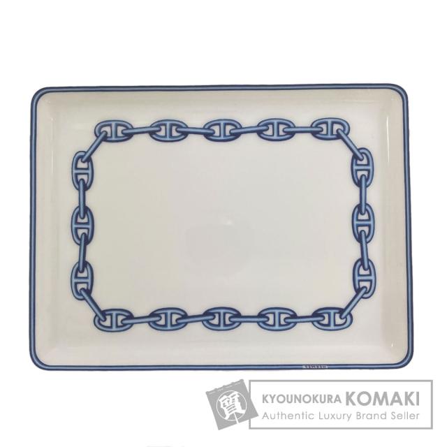 エルメス HERMES シェーヌ・ダンクル スクエアプレート 皿 陶器 レディース 中古