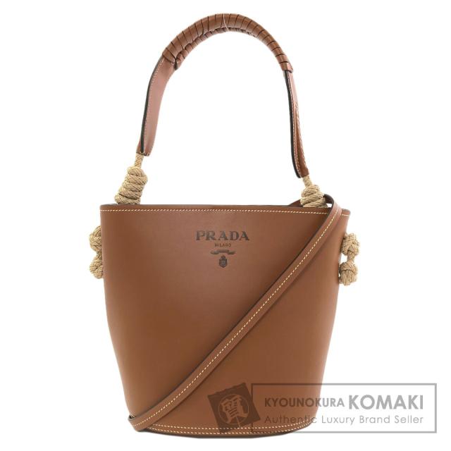 プラダ PRADA 1BE050  タンブール バケット  ショルダーバッグ カーフ レディース  中古